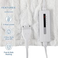 Couverture chauffante en fausse fourrure Sherpa de luxe avec 5 niveaux de chauffe, arrêt automatique après 3 heures, lavable en machine, couverture électrique
