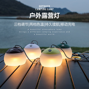 Lanterne de camping LED rechargeable, éclairage extérieur, lampe suspendue, blanc chaud, blanc froid, vert, jaune, marron, plusieurs couleurs - Product Image 5