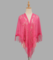 Ecowalson-Écharpe à franges vintage pour femme, châle à franges, col en V patchwork, châles en maille