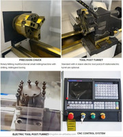 Tour à métaux horizontal de bureau Kingston 210 Mini CNC, robuste, à banc plat, commande Fanuc/GSK, 2 axes, haute précision