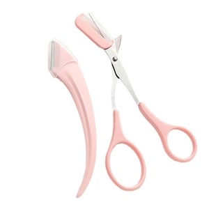 Bán buôn lông mày tông đơ kéo lông mày với lược lông mày dao cạo công cụ an toàn - Product Image 2