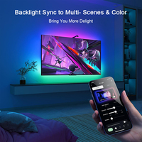 Lampu LED Strip Smart RGB SMD 5050 untuk Lampu Latar TV, Dapat Dipotong 3M, CRI 95 Tinggi, Kontrol Aplikasi & Dapat Diredupkan