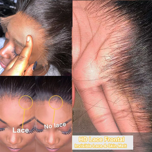 Pelucas de Cabello Humano Virgen Vietnamita Liso 100%, Pelucas de Cabello Humano con Frente de Encaje Transparente HD, Pelucas de Cabello Humano Sin Pegamento Listas para Usar - Product Image 4