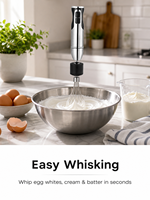 Blender Tangan Elektrik 370W 4 Mata Pisau dengan Wadah, Penggiling, Pengocok, 2 Kecepatan, untuk Penggunaan Rumah Tangga, Menghaluskan, Jus, Selai, Sup, Kaldu