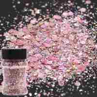 Paillettes holographiques 3D effet œil de chat, flacon de 50g, dégradé irisé, paillettes mélangées, fournitures DIY, nail art, PET, décoration artisanale, personnalisable