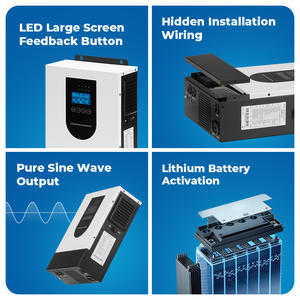 Convertisseur solaire hybride 12V <span class=keywords><strong>2</strong></span>,5KW à onde sinusoïdale pure avec écran LCD MPPT, sortie unique, pour usage domestique, OEM - Product Image 2