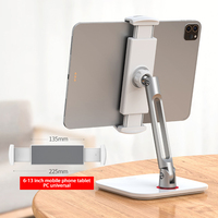 Bureau réglable à rotation de 360 ° pour téléphone portable, à bras plus larges, support pour tablette, mise à niveau
