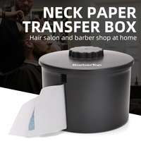 Boîte distributrice de papier de protection anti-poussière pour le cou, ronde, en plastique, pour salon de coiffure, conteneur de bandes jetables pour le cou, fournitures de poste de travail