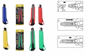 PEX 18mm carta da parati affilata coltello <span class=keywords><strong>HCS</strong></span> lama ufficio cancelleria Multi-colore ABS guscio di plastica taglierina taglierina - Product Image 6