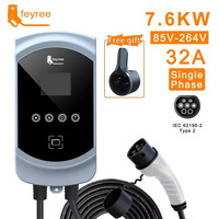 Station de recharge murale pour véhicules électriques, compatible prise domestique, norme UE, 7 kW/11 kW/22 kW, avec sortie 16A/32A