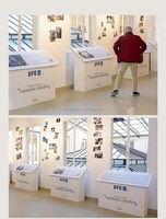 Table d'affichage pliable personnalisée en carton ondulé léger et écologique pour centres commerciaux et bureaux d'information