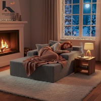 Chaiselongue-Schlafsofa Ohne Gestell Cord-Polsterung Umweltfreundlich Modernes Villen-Wohnzimmer Tiefsitz-Schlafsofa mit Schwammfüllung
