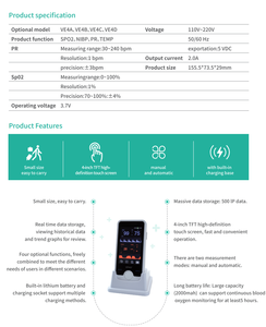Draagbare veterinaire vitale functies monitor, pulsoximeter, SPO2 saturatie, NIBP, TEMP, handheld dierenartsmonitor voor katten, honden, paarden en andere huisdieren - Product Image 5