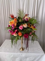 Boule de fleurs artificielles ML 50cm, coucher de soleil tropical, rose orange, anthurium, sphère florale, centre de table de mariage