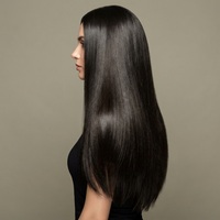Peluca Larga de Cabello Liso 13x4 con Flequillo, Cabello Remy Virgen 100%, 180% de Densidad, Nudos Decolorados Vietnamitas