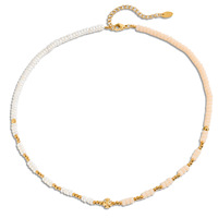 Collier de perles d'eau douce naturelles, collier ras du cou avec perles colorées, charme en croix en acier inoxydable plaqué or 18 carats, bijoux faits à la main pour femmes
