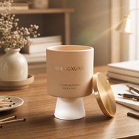 Porte-bougie en verre écologique résistant à la chaleur 8oz 10oz 12oz avec couvercle en bambou pour Noël, couleur personnalisée par pulvérisation, réutilisable