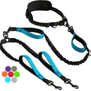 Tali Anjing Anti Guncangan, Reflektif, Double Duo, Tanpa Tarik, Bebas Kusut, dengan Jahitan Reflektif, Dua Tali untuk Dua Anjing - Product Image 1