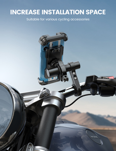 Lamicall BCSE01 Extension <span class=keywords><strong>de</strong></span> guidon <span class=keywords><strong>de</strong></span> vélo en aluminium, support double, espace <span class=keywords><strong>de</strong></span> rangement supplémentaire, barre d'extension pour <span class=keywords><strong>compteur</strong></span> <span class=keywords><strong>de</strong></span> <span class=keywords><strong>vitesse</strong></span>, téléphone - Product Image 2