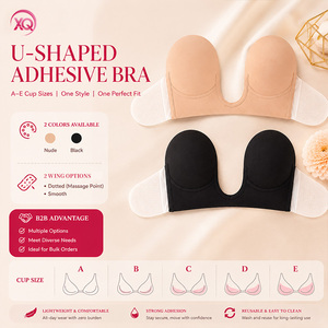Sexy U-vormige diep decolleté bh naadloze draadloze damesondergoed push-up comfortabele lage uitgesneden <span class=keywords><strong>plus</strong></span> <span class=keywords><strong>size</strong></span> rugloze sport bh - Product Image 1