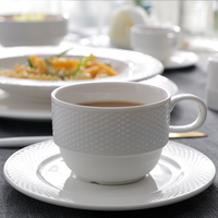 Tasse à café et soucoupe en céramique en porcelaine PT, blanche, tasses à café de restauration, bol à soupe, tasse à café en céramique