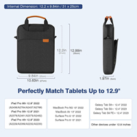 Étui pour tablette à bandoulière décontracté et moderne en polyester durable avec poignée en bandoulière pour le travail et les voyages.