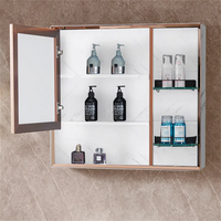 Ensemble de meuble-lavabo mural moderne pour salle de bain, en PVC mélaminé, avec vasque en céramique, comptoir, miroir LED, résistant à l'eau