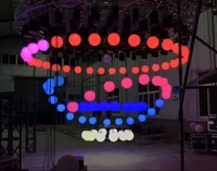 Boule cinétique LED à matrice de points contrôlables, 25 cm, RGBW, avec dispositif de levage par treuil