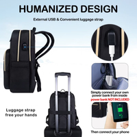Ensemble multifonctionnel de trois pièces pour le voyage d'affaires Sac à dos scolaire Chargement USB Sac à dos d'ordinateur pour étudiants Sac pour ordinateur portable