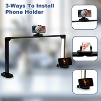 Lampe de maquillage pour salon de manucure, tatouage et cils LED 40W avec support pour smartphone et design réglable, lumière de bureau en forme de demi-lune