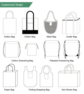 lightweight polyester shopping bag custom logo tote bag advertising grocery bag supermarket retail tote reusable carry bag - Product Image 6