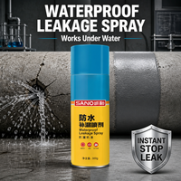 SANVO Spray d'étanchéité imperméable anti-fuite, revêtement bitumineux en aérosol pour toiture, arrêt rapide des fuites de tuyaux, séchage rapide 450ml 300g