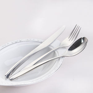 Soporte Logo Impresión Luz Lujo Besteck Tenedor Cuchara Cuchillo Plata Cubiertos Juego para Boda - Product Image 2