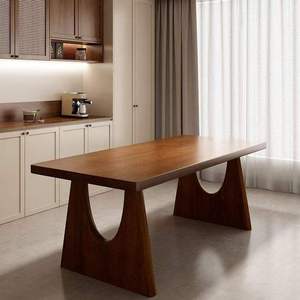 Table <span class=keywords><strong>à</strong></span> manger moderne de luxe en bois massif brun-noisette, écologique et durable, pour <span class=keywords><strong>hôtel</strong></span> et appartement - Product Image 6