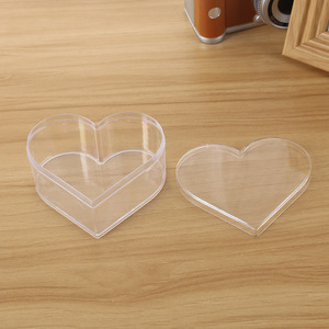 Transparent Ps Heart Shape Storage Box With Lid For Jewelry Organizers 11x9x5 Cm - Product Image 1