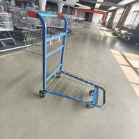 Chariot de picking robuste avec panier métallique et couvercle, chariot d'entrepôt, fournisseur ODM