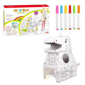 Peinture en carton <span class=keywords><strong>Halloween</strong></span>, assemblage portable dinosaure Montessori jouets éducatifs, jeu de gribouillage à main pour enfants - Product Image 6