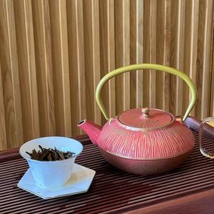 Clássico Vermelho Ouro Ferro Fundido Chá Chaleira Luz Bule de água fervente com Infusor para Café & Chá - Product Image 5