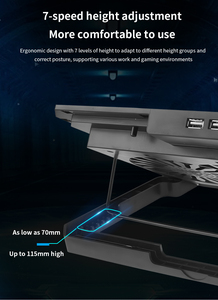 N99 Chơi Game Máy Tính Xách Tay Cooler Điều Khiển Tốc Độ 2 Cổng USB Hai Người Hâm Mộ Máy Tính Xách Tay Làm Mát Pad Cho 12-17 Inch Máy Tính Xách Tay Cooler Fan - Product Image 4