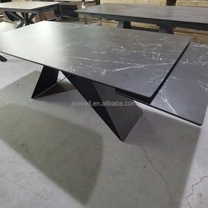 Ining-mesa de comedor rectangular para 8 personas, mueble de cocina moderno con parte superior de mármol negro, Pata Negra y juego de sillas - Product Image 4