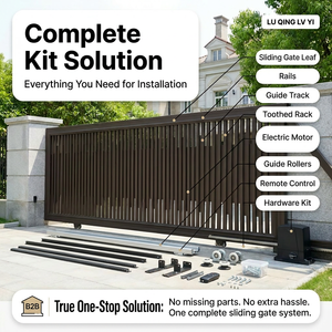 Puerta Corredera Automática <span class=keywords><strong>de</strong></span> Aluminio, Moderna, con Lamas Verticales, Puerta Eléctrica para Entrada <span class=keywords><strong>de</strong></span> Vehículos para Villa, con Motor y Control Remoto - Product Image 3