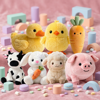 Jouet en peluche super doux animaux de la ferme (Vache, Cochon, Mouton) rembourré en coton PP, ODM, anti-stress, cadeau unisexe pour fêtes et décoration intérieure