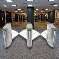 Système de contrôle d'accès WKT ODM/OEM avec lecteur de cartes RFID et reconnaissance faciale biométrique, tourniquet à bascule pour piétons