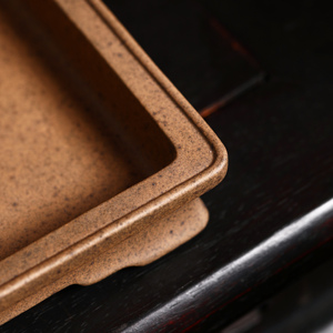 Maceta Weizhenjia Zisha de Cerámica No Porosa, Cocida al Horno de Leña, Estilo Roca Paisajística, con Base de Agua y Puente Bajo, para Bonsái - Product Image 3