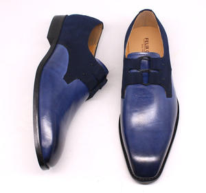 FELIX CHU Piazza Pianura Punta Pattini di Vestito di Cuoio Genuino degli uomini Fatti A Mano In Pelle Scamosciata <span class=keywords><strong>Blu</strong></span> Verde Patina Oxford <span class=keywords><strong>Scarpe</strong></span> per Gli Uomini <span class=keywords><strong>scarpe</strong></span> da sposa - Product Image 2
