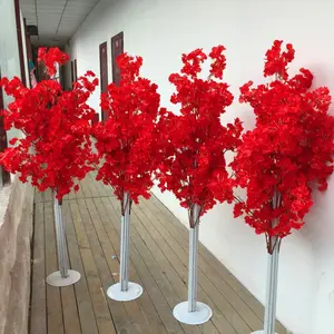 Diseño de árbol de flor de cerezo rojo artificial, Planta grande, Árbol de los deseos, centro comercial, decoración de boda, decoración del hogar, novedad de 2017