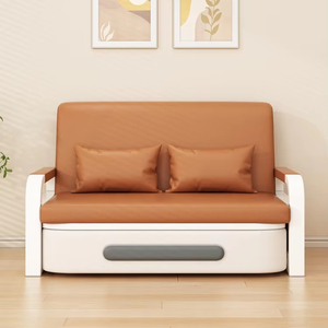 Çekyat tek kat oturma odası tek kişilik yatak balkon çok fonksiyonlu deri kanape çekyat - Product Image 2