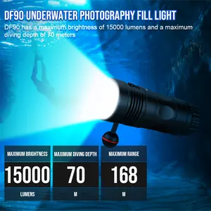 TrustFire DF90 15000 Lumen LED Scuba Diving Flashlight Underwater Torch Light