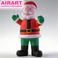 Père Noël Gonflable dans une Pose Dansante, Décoration Commerciale de Noël, Père Noël Géant Gonflable pour Décoration Extérieure des Fêtes