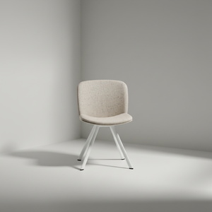 Chaise multifonctionnelle Libera Home Office au design minimaliste et moderne, avec quatre pieds elliptiques, entièrement rembourrée en tissu et structure en bois - Product Image 4